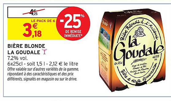 Bière Blonde LA GOUDALE