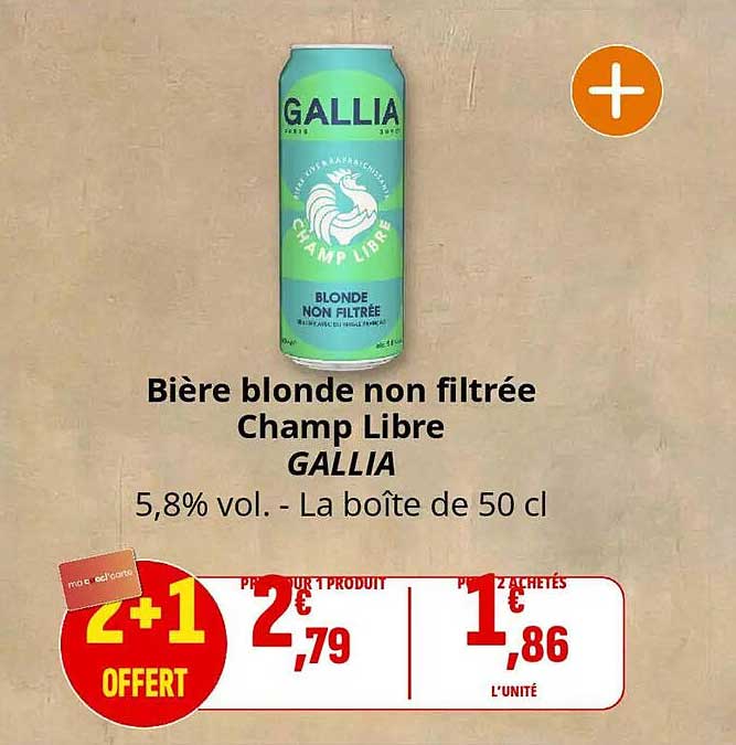 Bière blonde non filtrée Champ Libre GALLIA