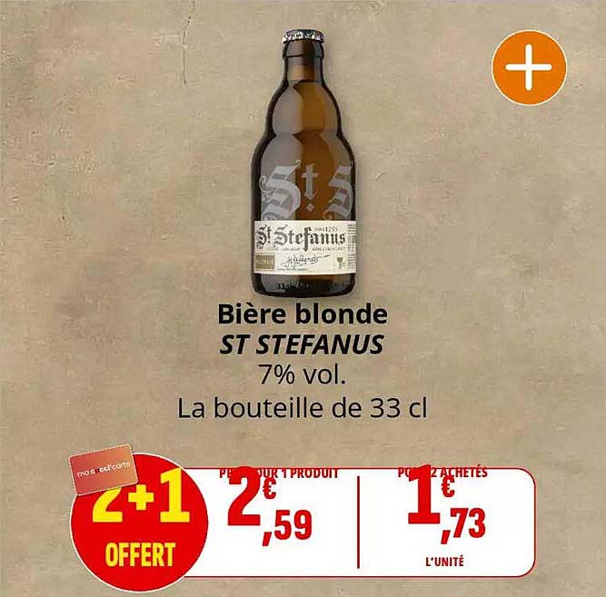 Bière blonde ST STEFANUS 7% vol. La bouteille de 33 cl