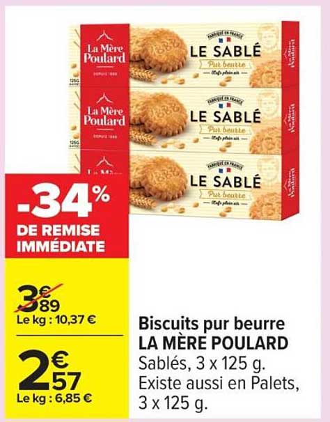 Biscuits pur beurre LA MÈRE POULARD
