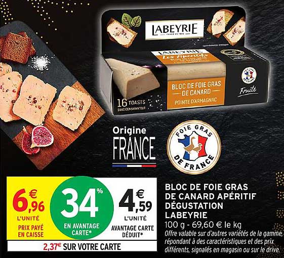 BLOC DE FOIE GRAS DE CANARD APÉRITIF DÉGUSTATION LABEYRIE