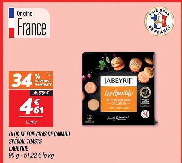 BLOC DE FOIE GRAS DE CANARD SPÉCIAL TOASTS LABEYRIE
