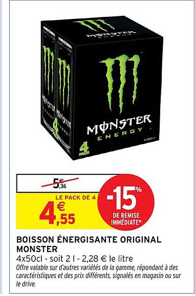 BOISSON ÉNERGISANTE ORIGINAL MONSTER