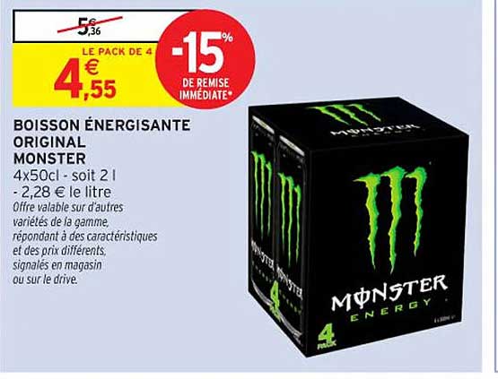 BOISSON ÉNERGISANTE ORIGINAL MONSTER