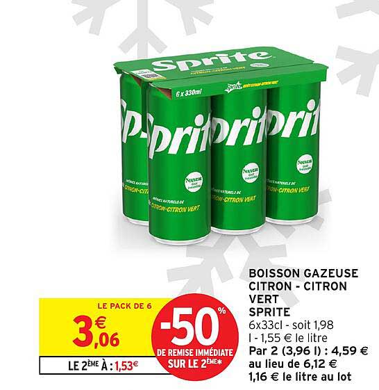 BOISSON GAZEUSE CITRON - CITRON VERT SPRITE