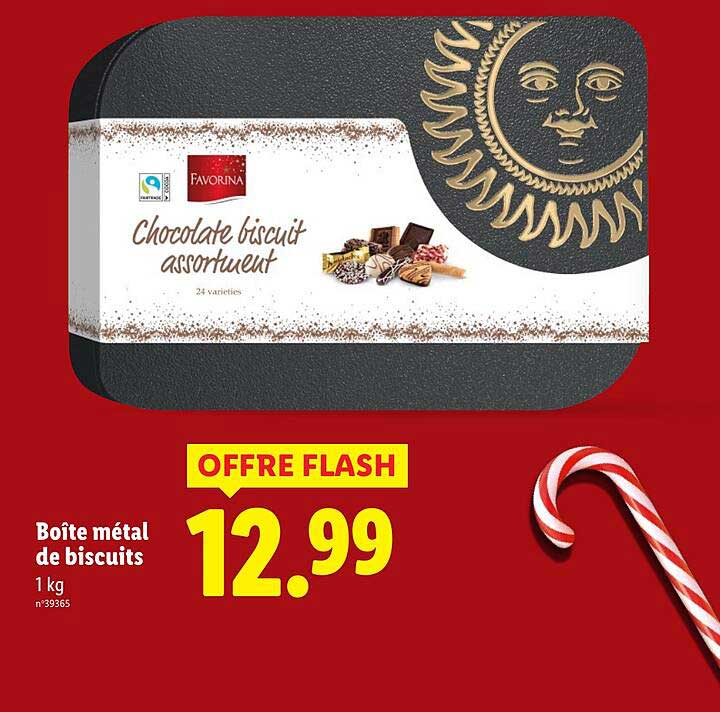 Boîte métal de biscuits assortiment