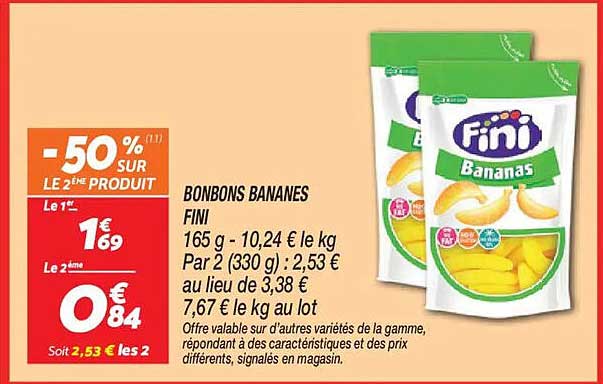 BONBONS BANANES FINI