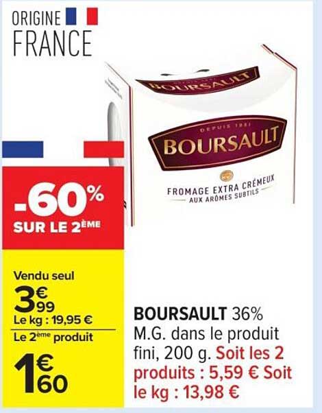 BORSAULT 36% M.G. dans le produit fini, 200 g