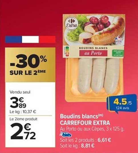 Boudins blancs(m) CARREFOUR EXTRA