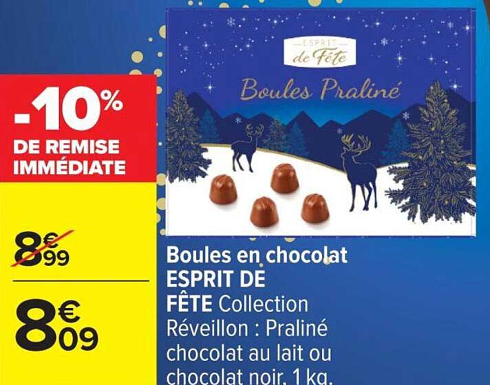 Boules en chocolat ESPRIT DE FÊTE Collection Réveillon