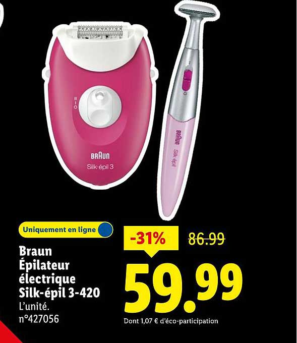 Braun Épilateur électrique Silk-épil 3-420