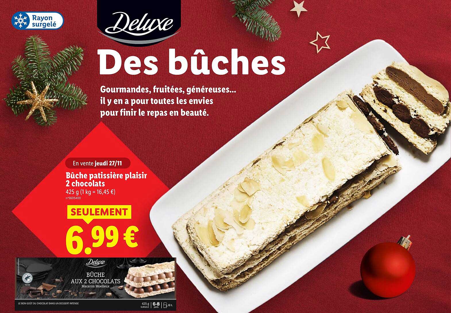 Bûche patissière plaisir 2 chocolats