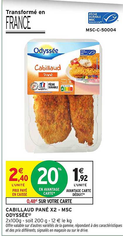 CABILLAUD PANÉ X2 - MSC ODYSSÉE