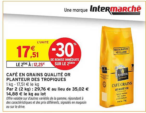 CAFÉ EN GRAINS QUALITÉ OR PLANTEUR DES TROPIQUES