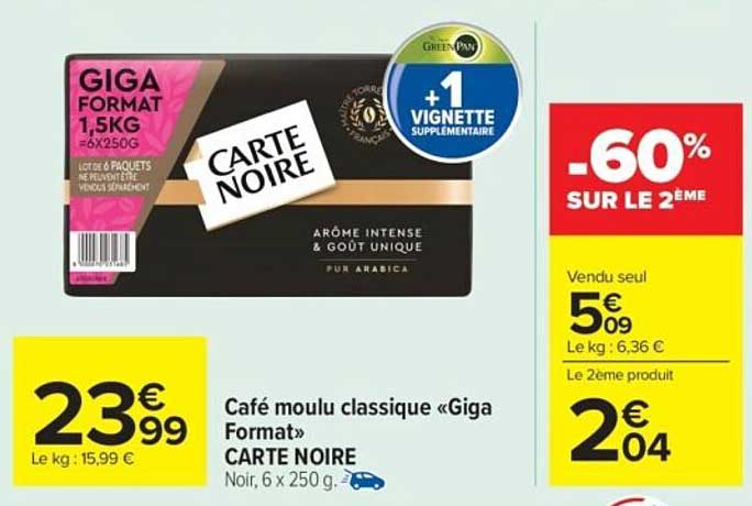 Café moulu classique «Giga Format» CARTE NOIRE