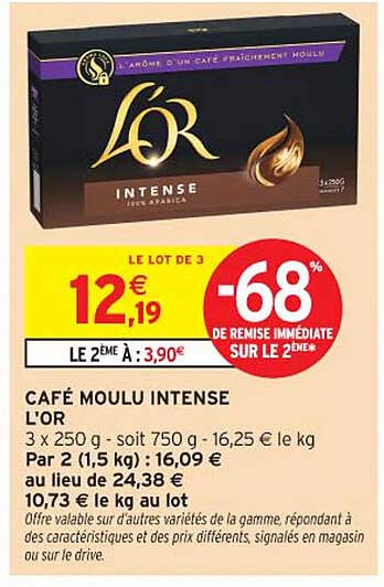 Café Moulu Intense L'OR