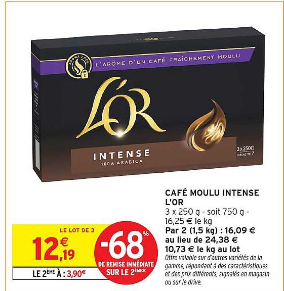 CAFE MOULU INTENSE L'OR