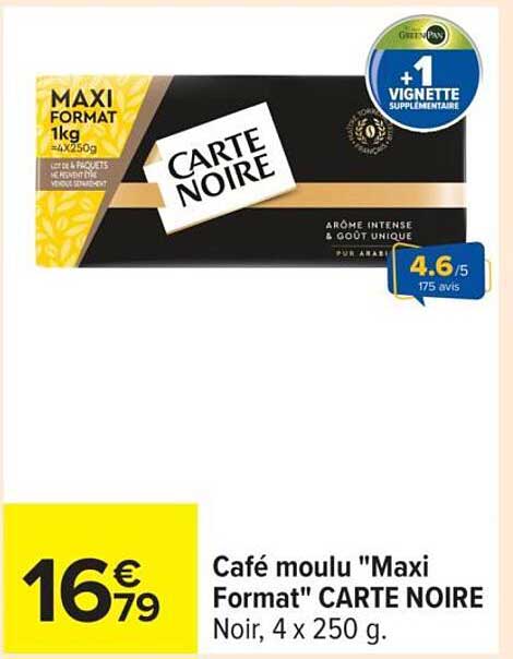 Café moulu "Maxi Format" CARTE NOIRE