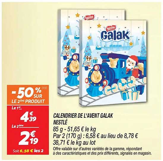 CALENDRIER DE L'AVENT GALAK NESTLÉ