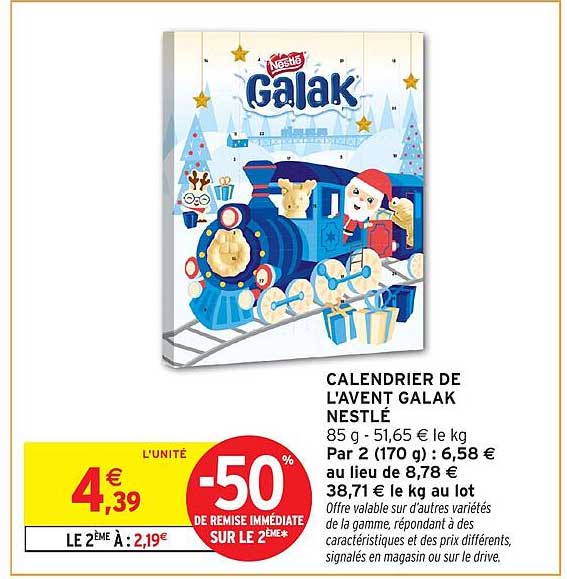 CALENDRIER DE L'AVENT GALAK NESTLÉ