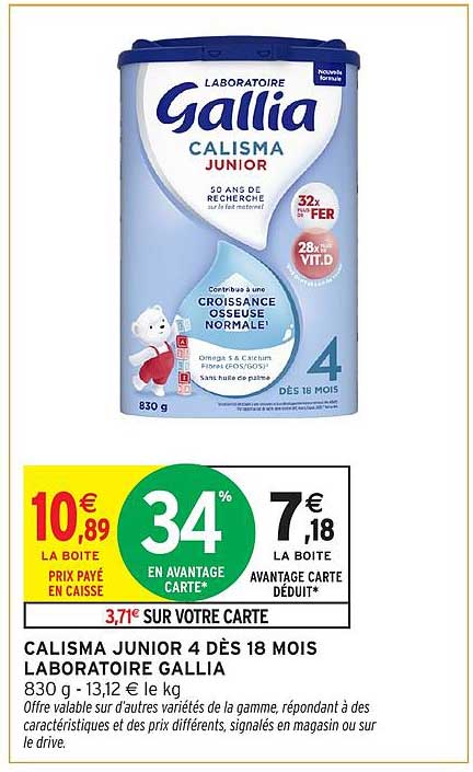 CALISMA JUNIOR 4 DÈS 18 MOIS LABORATOIRE GALLIA