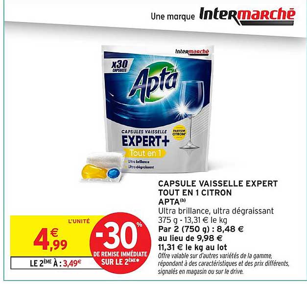 CAPSULE VAISSELLE EXPERT TOUT EN 1 CITRON APTA
