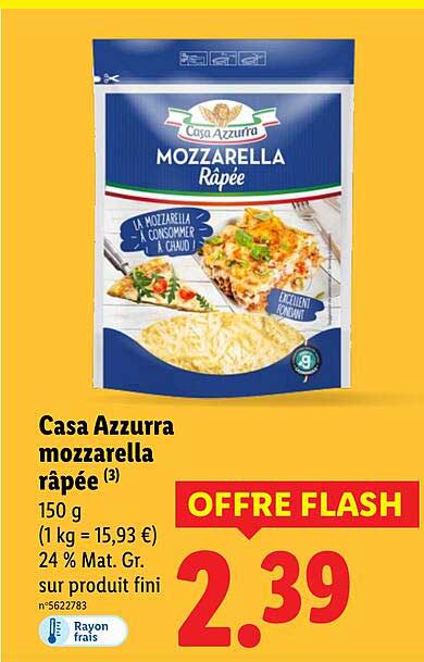 Casa Azzurra mozzarella râpée