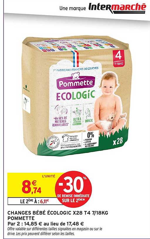 CHANGES BÉBÉ ÉCOLOGIC X28 T4 7/18KG POMMETTE