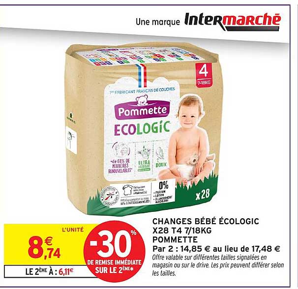 CHANGES BÉBÉ ÉCOLOGIC X28 T4 7/18KG POMMETTE