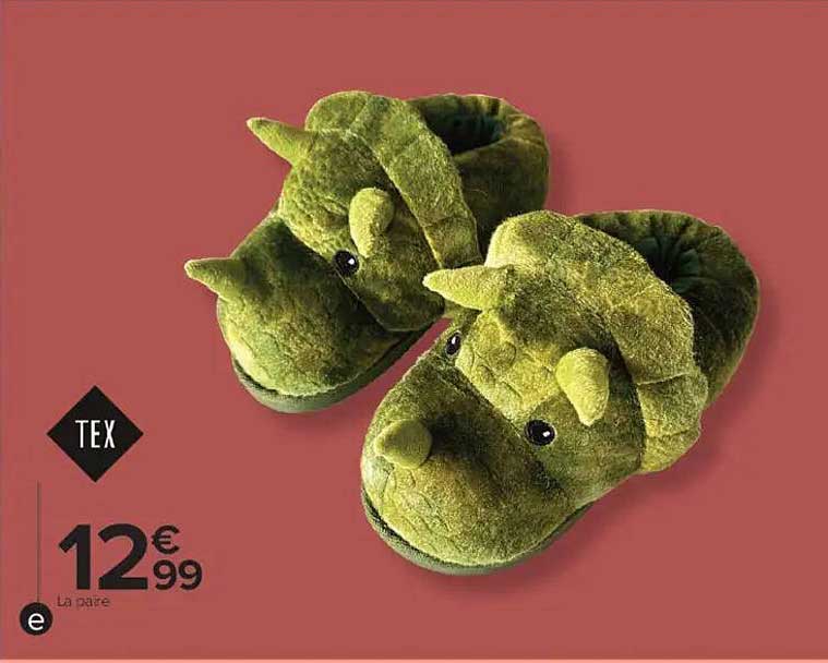 Chaussons TEX en forme de dinosaure