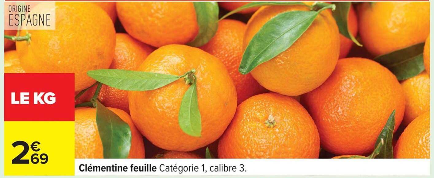 Clémentine feuille Catégorie 1, calibre 3