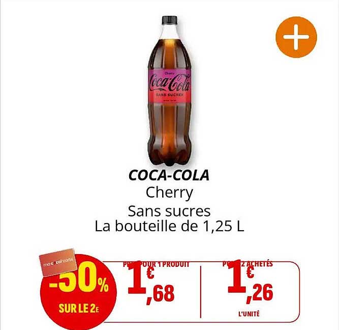 Coca-Cola Cherry Sans sucres La bouteille de 1,25 L