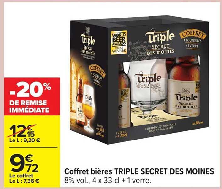 Coffret bières TRIPLE SECRET DES MOINES