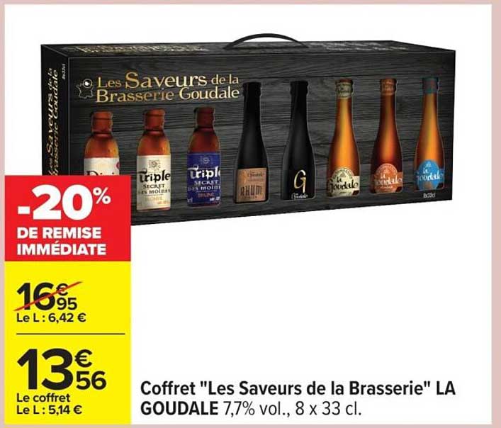 Coffret 'Les Saveurs de la Brasserie' LA GOUDALE 7,7% vol., 8 x 33 cl.