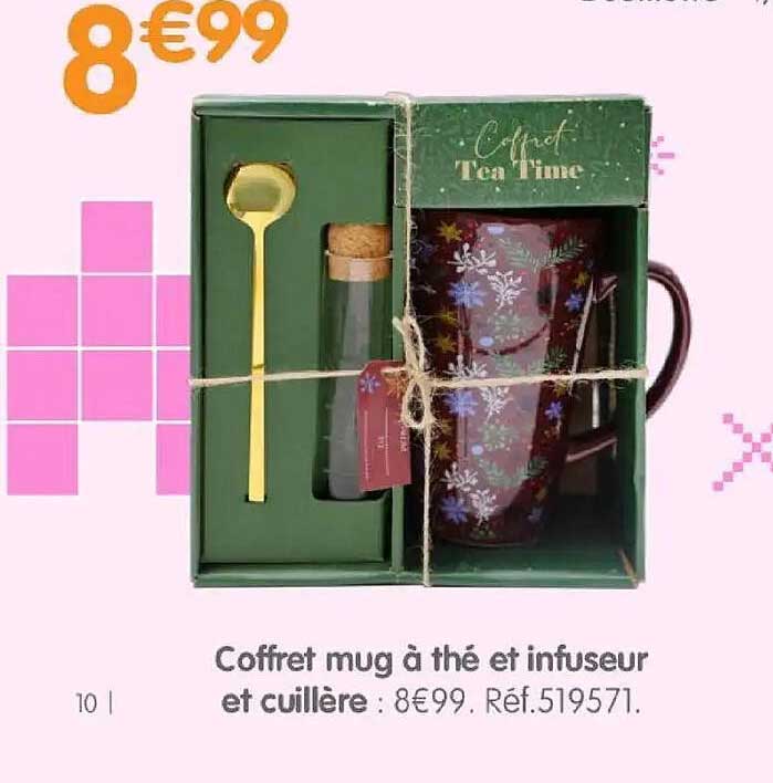 Coffret mug à thé et infuseur et cuillère