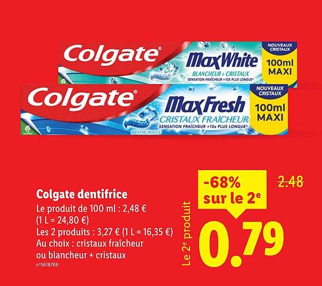 Colgate dentifrice