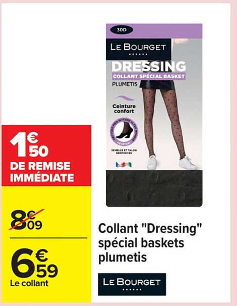Collant "Dressing" spécial baskets plumetis