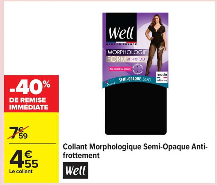 Collant Morphologique Semi-Opaque Anti-frottement