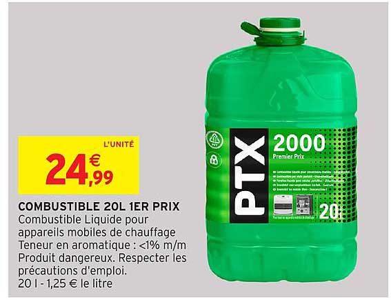 COMBUSTIBLE 20L 1ER PRIX
