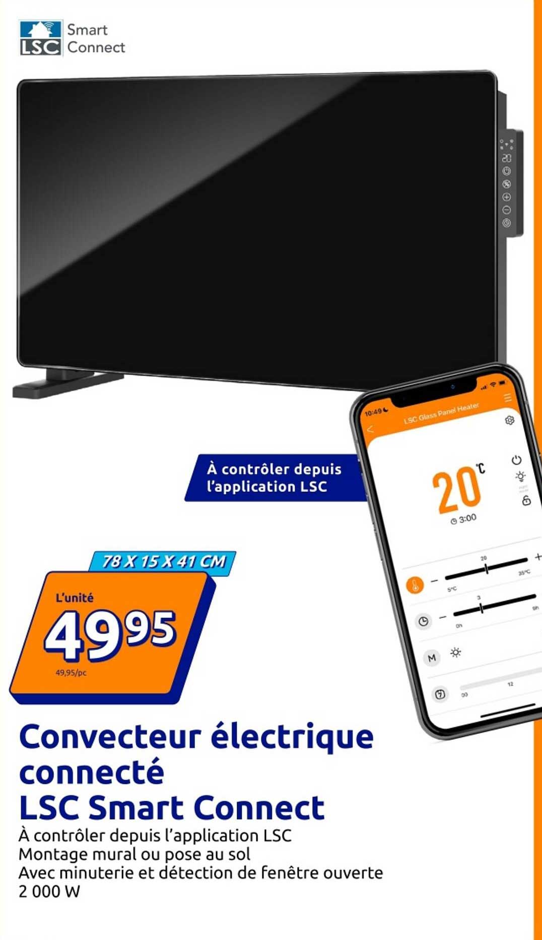 Convecteur électrique connecté LSC Smart Connect