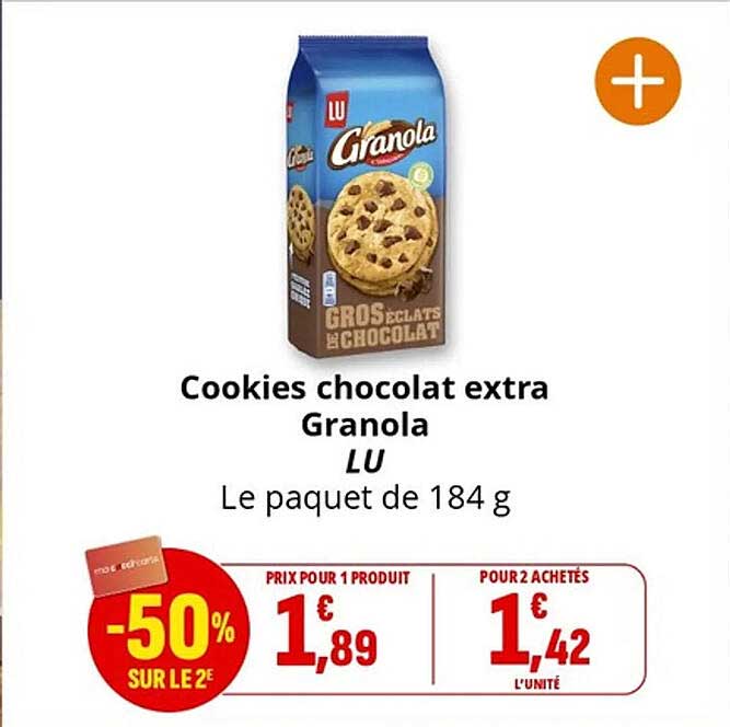 Cookies chocolat extra Granola LU
