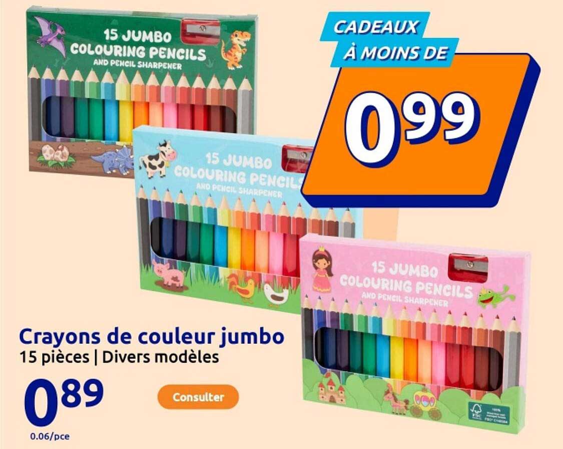 Crayons de couleur jumbo