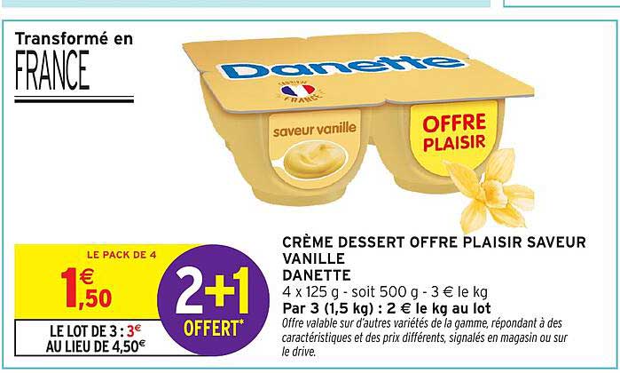 CRÈME DESSERT OFFRE PLAISIR SAVEUR VANILLE DANETTE