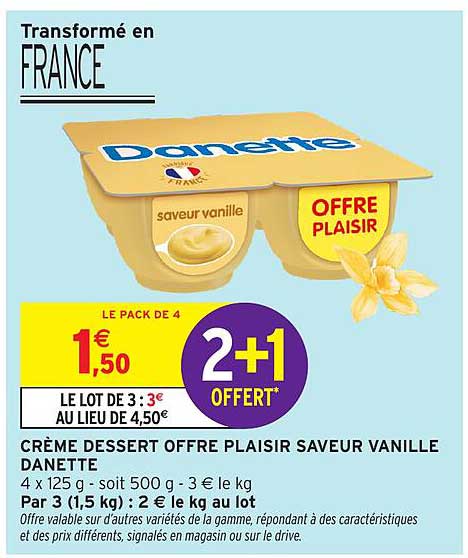 CRÈME DESSERT OFFRE PLAISIR SAVEUR VANILLE DANETTE
