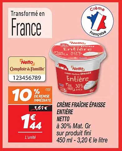 CRÈME FRAÎCHE ÉPAISSE ENTIÈRE