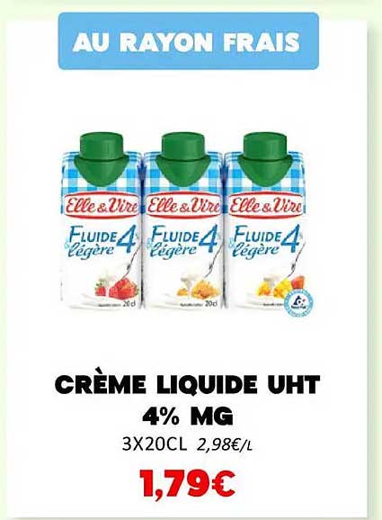 CRÈME LIQUIDE UHT 4% MG