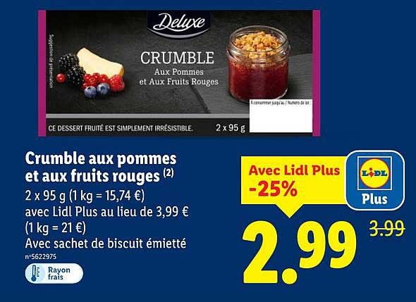 Crumble aux pommes et aux fruits rouges
