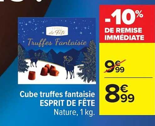 Cube truffes fantaisie ESPRIT DE FÊTE Nature, 1 kg.