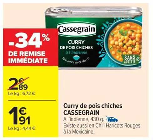 Curry de pois chiches CASSEGRAIN