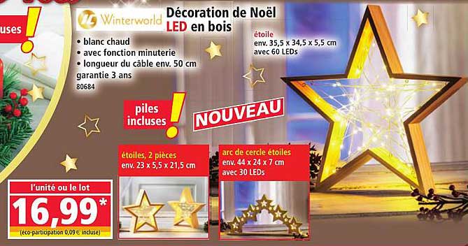 Décoration de Noël LED en bois